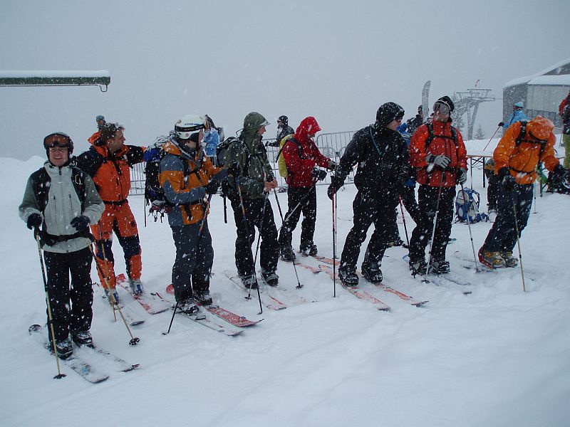 Teilnehmergruppe beim ersten CTM 2006 im Skigebiet Hochjoch