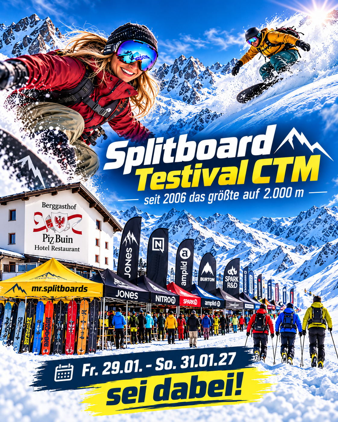Splitboard-Testival CTM Social Media Motiv im Format 4 zu 5