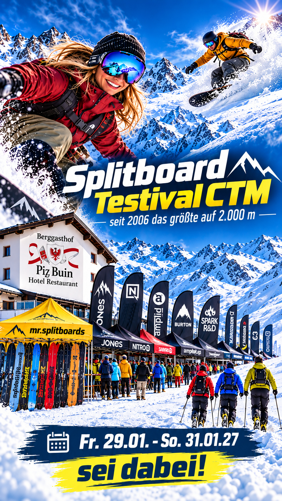 Splitboard-Testival CTM Story und Reel Motiv im Format 9 zu 16